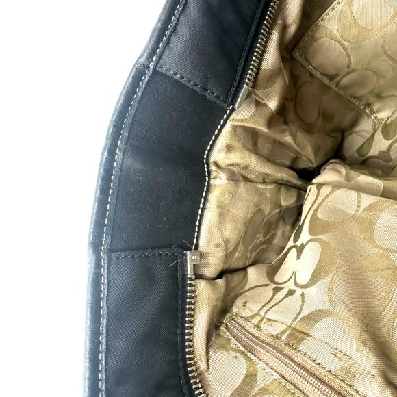 Coach Black Handbag Purse Shoulder Bag Tote Buckled Straps Worn Needs Love‎ - Picture 7 of 9